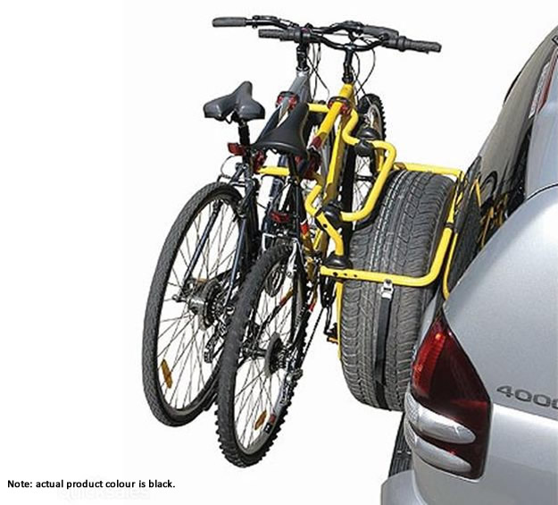 spare wheel mounted bike rack